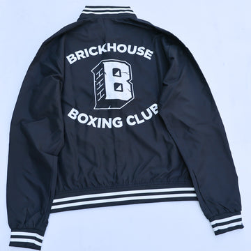 BRICKHOUSE LIGHTWEIGHT BOMBER JACKET (BLACK w/ WHITE STRIPES)
